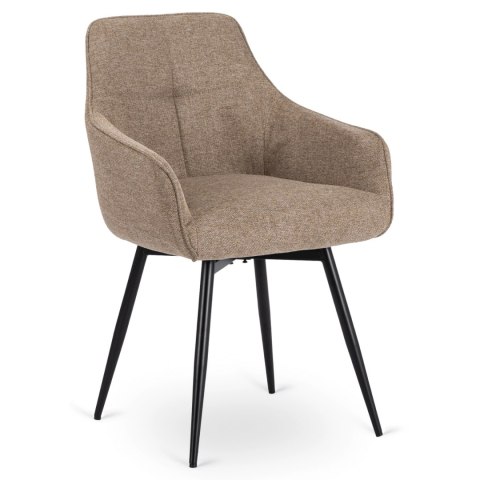 Krzesło Tapicerowane Obrotowe do Salonu LARISA Beżowe Nowoczesne