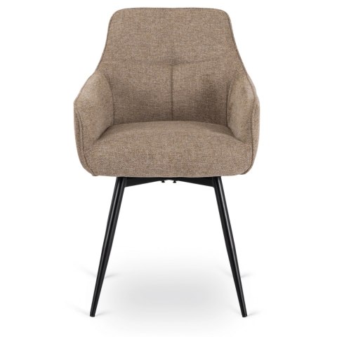 Krzesło Tapicerowane Obrotowe do Salonu LARISA Beżowe Nowoczesne