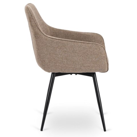 Krzesło Tapicerowane Obrotowe do Salonu LARISA Beżowe Nowoczesne