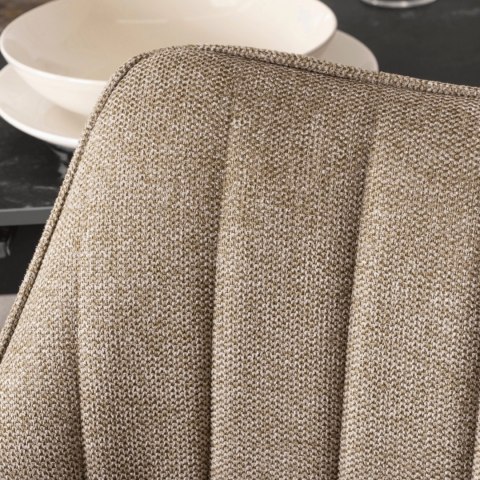 Krzesło Tapicerowane Obrotowe do Salonu MUMBAI Beżowe Nowoczesne