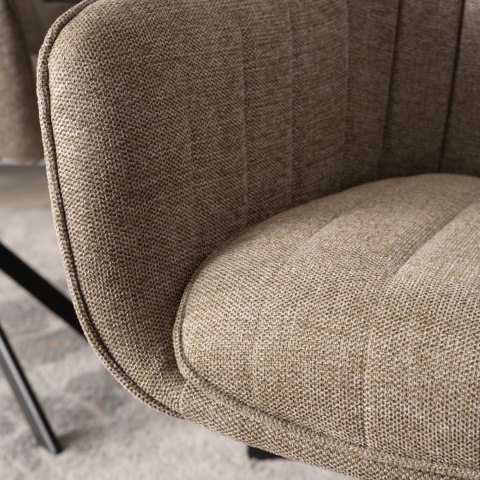 Krzesło Tapicerowane Obrotowe do Salonu MUMBAI Beżowe Nowoczesne