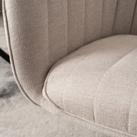 Krzesło Tapicerowane Obrotowe do Salonu MUMBAI Kremowe Nowoczesne