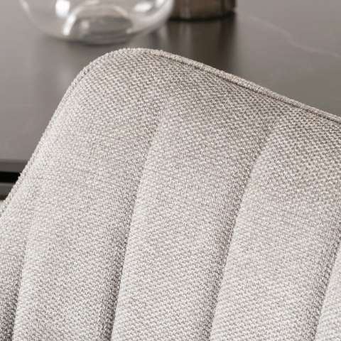 Krzesło Tapicerowane Obrotowe do Salonu MUMBAI Szare Nowoczesne