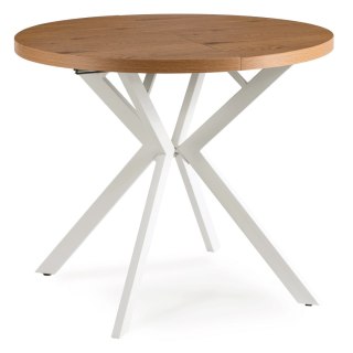 Stół DORIAN Rozkładany 80-160 cm Dąb Złoty/Biały