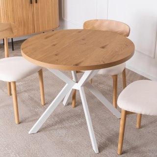 Stół DORIAN Rozkładany 80-160 cm Dąb Złoty/Biały