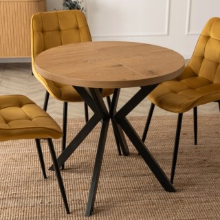 Stół DORIAN Rozkładany 80-160 cm Dąb Złoty/Czarny