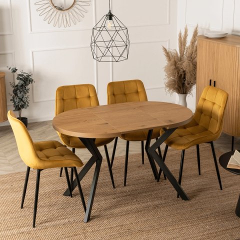 Stół DORIAN Rozkładany 80-160 cm Dąb Złoty/Czarny