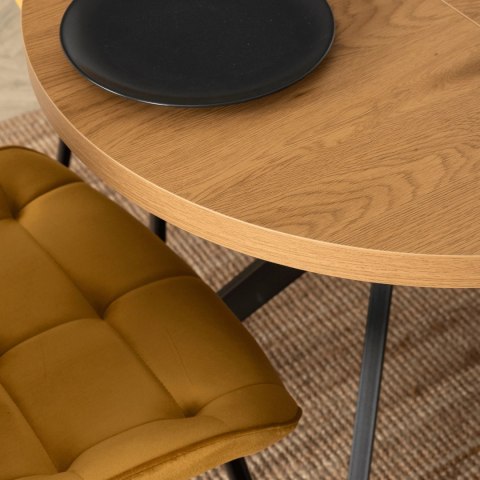 Stół DORIAN Rozkładany 80-160 cm Dąb Złoty/Czarny