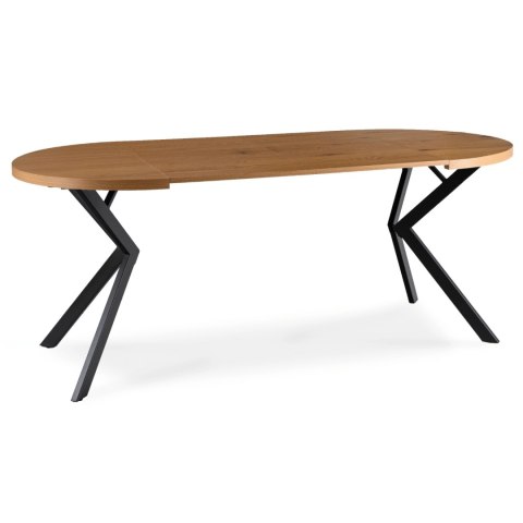 Stół DORIAN Rozkładany 80-160 cm Dąb Złoty/Czarny