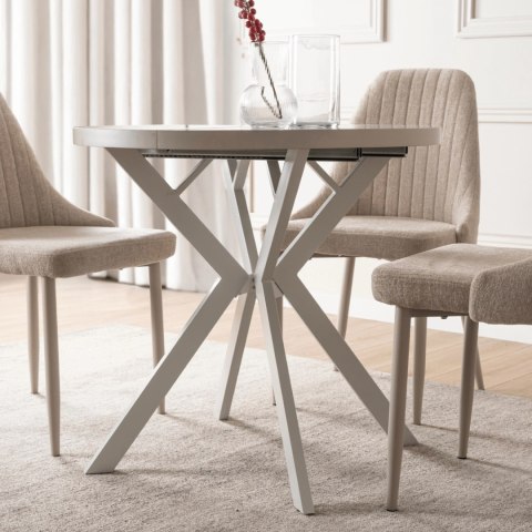 Stół DORIAN Rozkładany 80-160 cm Kaszmir/Biały