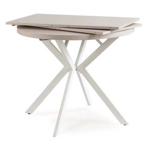 Stół DORIAN Rozkładany 80-160 cm Kaszmir/Biały