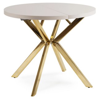 Stół DORIAN Rozkładany 80-160 cm Kaszmir/Złoty