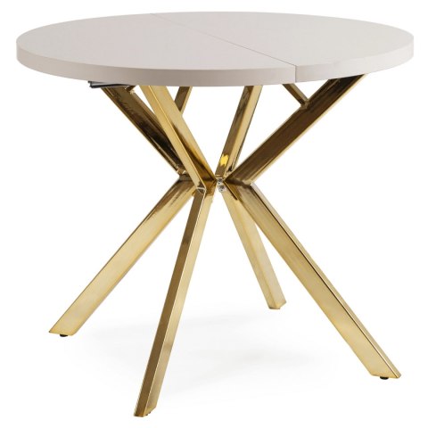 Stół DORIAN Rozkładany 80-160 cm Kaszmir/Złoty