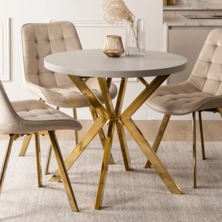 Stół DORIAN Rozkładany 80-160 cm Kaszmir/Złoty