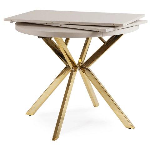 Stół DORIAN Rozkładany 80-160 cm Kaszmir/Złoty