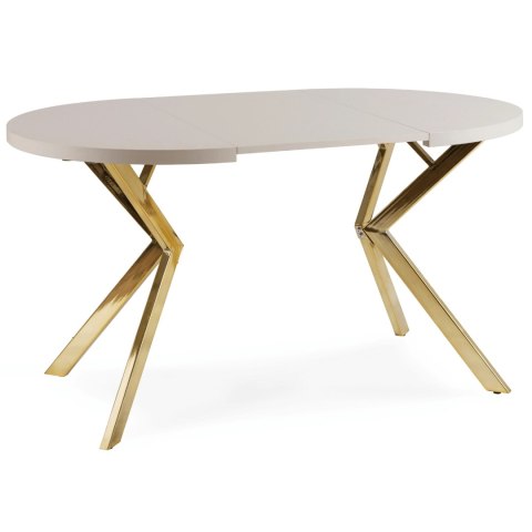 Stół DORIAN Rozkładany 80-160 cm Kaszmir/Złoty