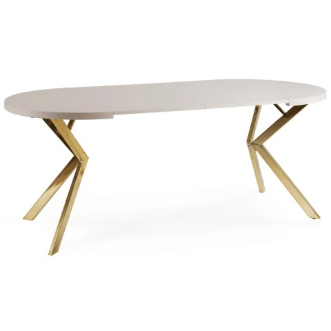 Stół DORIAN Rozkładany 80-160 cm Kaszmir/Złoty