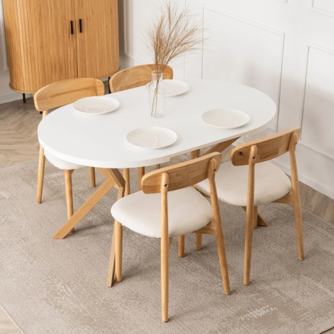 Stół LUGO Rozkładany 90-190 cm Biały/Dąb