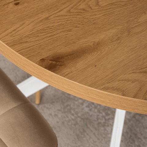 Stół LUGO Rozkładany 90-190 cm Dąb Złoty/Biały