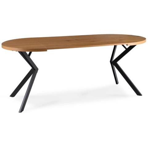 Stół LUGO Rozkładany 90-190 cm Dąb Złoty/Czarny