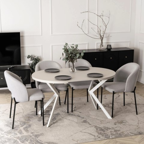 Stół LUGO Rozkładany 90-190 cm Kaszmir/Biały