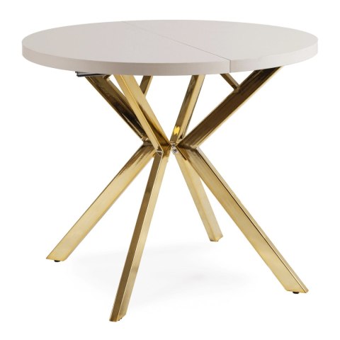 Stół LUGO Rozkładany 90-190 cm Kaszmir/Złoty