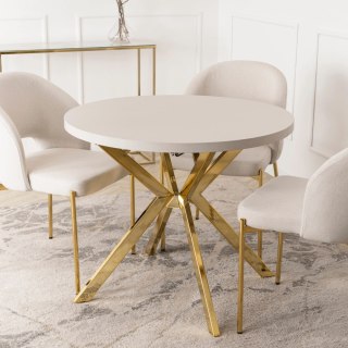 Stół LUGO Rozkładany 90-190 cm Kaszmir/Złoty