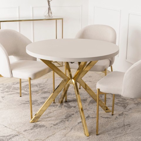 Stół LUGO Rozkładany 90-190 cm Kaszmir/Złoty