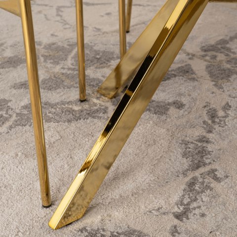 Stół LUGO Rozkładany 90-190 cm Kaszmir/Złoty