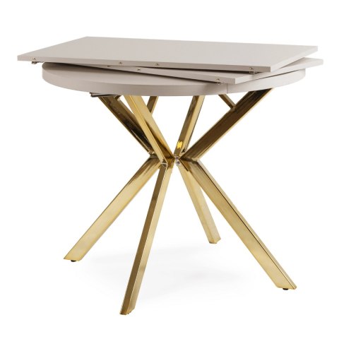 Stół LUGO Rozkładany 90-190 cm Kaszmir/Złoty