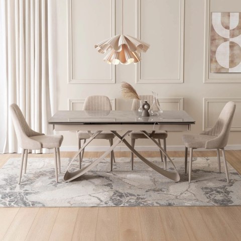 Stół LUIGI Ceramiczny Rozkładany 160-240 cm Szary Marmur/Kaszmir