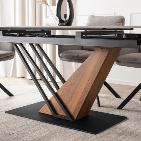 Stół REX 2 Ceramiczny Rozkładany 180-240 cm Biały Marmur/Dąb