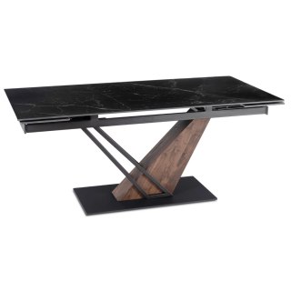 Stół REX 2 Ceramiczny Rozkładany 180-240 cm Czarny Marmur/Orzech