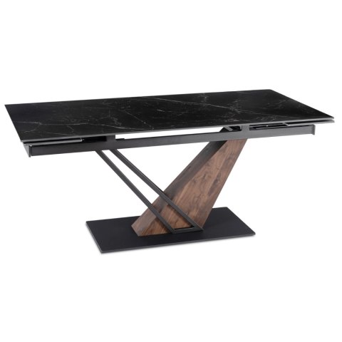 Stół REX 2 Ceramiczny Rozkładany 180-240 cm Czarny Marmur/Orzech