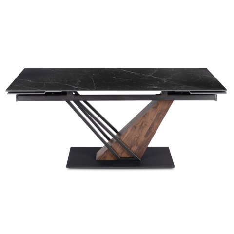 Stół REX 2 Ceramiczny Rozkładany 180-240 cm Czarny Marmur/Orzech