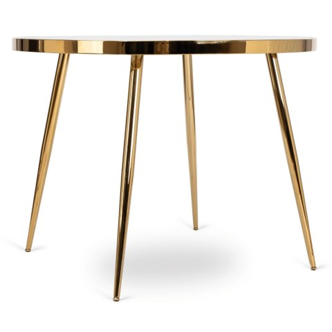 Stół TINGA 100 cm Szklany Szary Marmur/Złoty