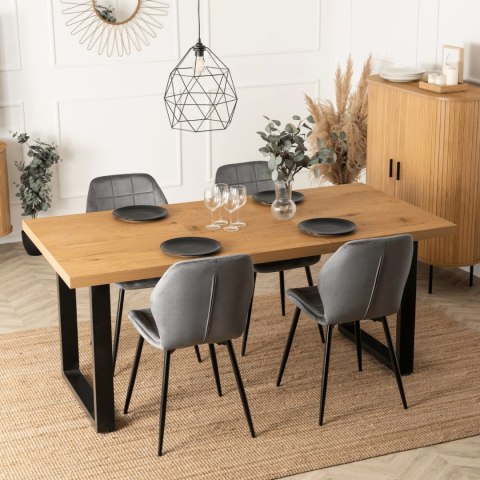 Stół TOMAS Rozkładany 130-230 cm Dąb Złoty/Czarny