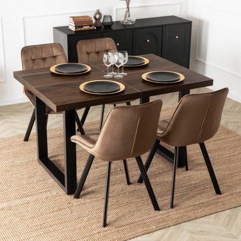 Stół TOMAS Rozkładany 130-230 cm Orzech/Czarny