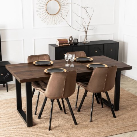 Stół TOMAS Rozkładany 130-230 cm Orzech/Czarny