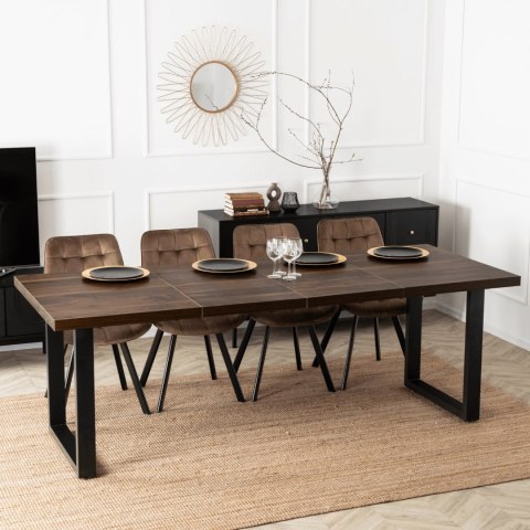 Stół TOMAS Rozkładany 130-230 cm Orzech/Czarny