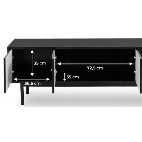 Szafka RTV MARLEN 155 cm Czarna
