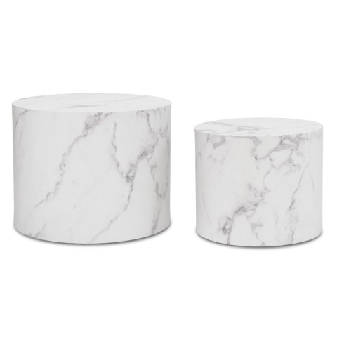 Zestaw Stolików LEILA Biały Marmur