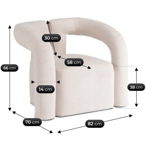 Fotel Wypoczynkowy do Salonu BRAZIL Kremowy Nowoczesny