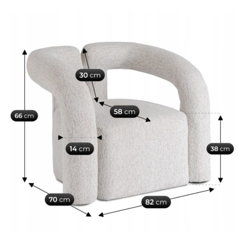 Fotel Wypoczynkowy do Salonu BRAZIL Szary Nowoczesny