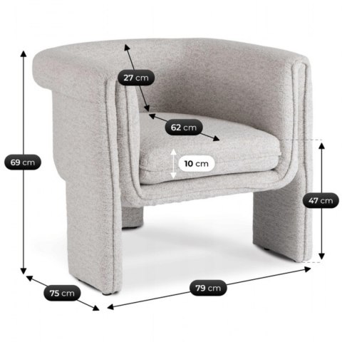 Fotel Wypoczynkowy do Salonu GALA Szary Nowoczesny