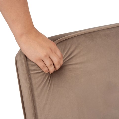 Fotel Rozkładany BART Wypoczynkowy Beżowy Welurowy do Spania Leżanka Nowoczesny