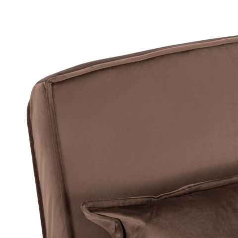 Fotel Rozkładany BART Wypoczynkowy Brązowy Welurowy do Spania Leżanka Nowoczesny