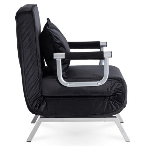 Fotel Rozkładany BART Czarny Welurowy