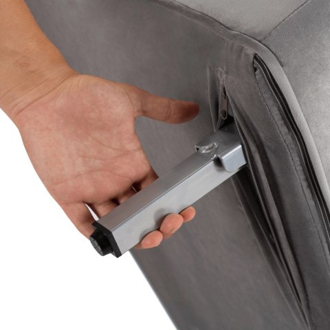 Fotel Rozkładany BART Wypoczynkowy Szary Welurowy do Spania Leżanka Nowoczesny