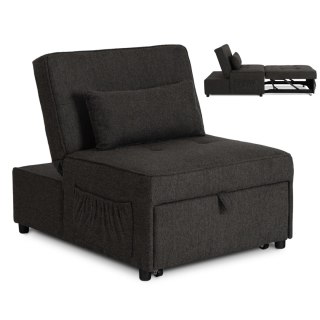 Fotel Rozkładany IBERIS 80 cm do Spania Czarny